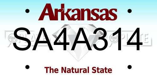 SA4A314 Arkansas License Plate