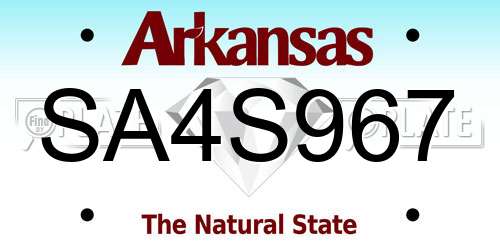 SA4S967 Arkansas License Plate