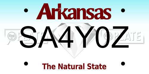 SA4Y0Z Arkansas License Plate
