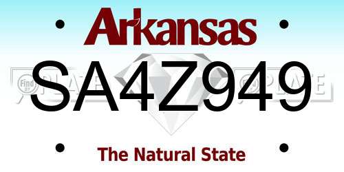 SA4Z949 Arkansas License Plate