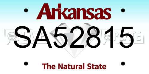 SA52815 Arkansas License Plate