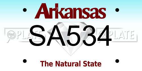 SA534 Arkansas License Plate