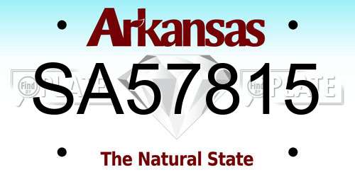 SA57815 Arkansas License Plate