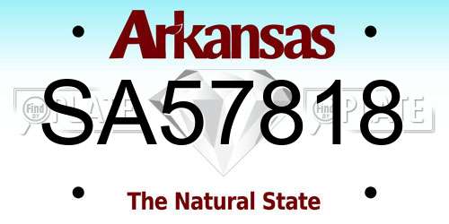 SA57818 Arkansas License Plate