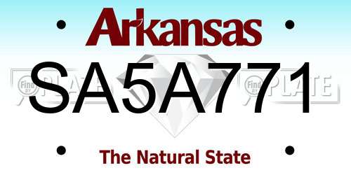 SA5A771 Arkansas License Plate