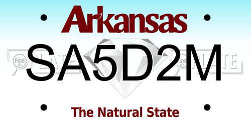 SA5D2M Arkansas License Plate