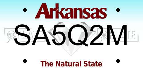 SA5Q2M Arkansas License Plate