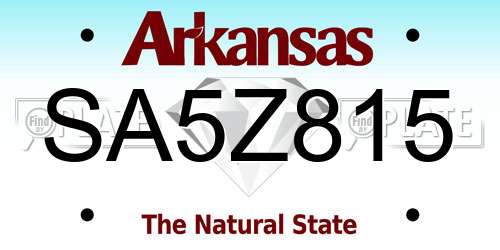 SA5Z815 Arkansas License Plate
