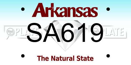 SA619 Arkansas License Plate