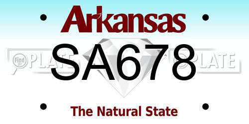 SA678 Arkansas License Plate