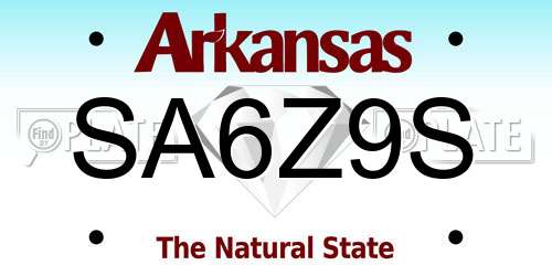SA6Z9S Arkansas License Plate