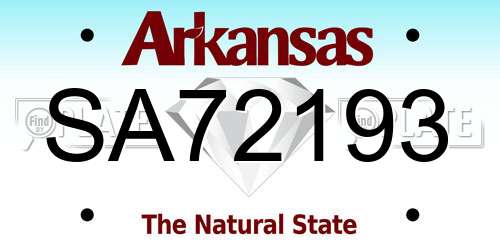SA72193 Arkansas License Plate