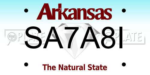 SA7A8I Arkansas License Plate