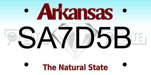 SA7D5B Arkansas License Plate