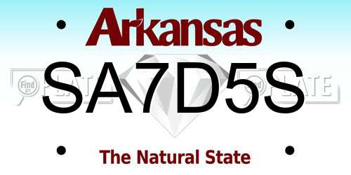 SA7D5S Arkansas License Plate