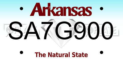 SA7G900 Arkansas License Plate