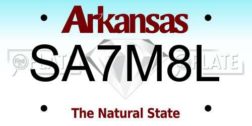 SA7M8L Arkansas License Plate