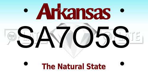 SA7O5S Arkansas License Plate