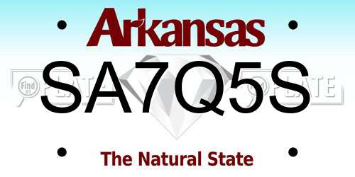 SA7Q5S Arkansas License Plate