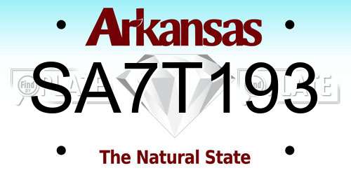 SA7T193 Arkansas License Plate