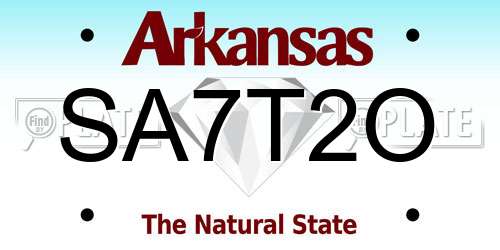SA7T2O Arkansas License Plate