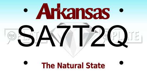 SA7T2Q Arkansas License Plate