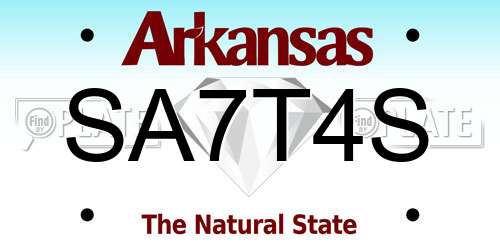 SA7T4S Arkansas License Plate