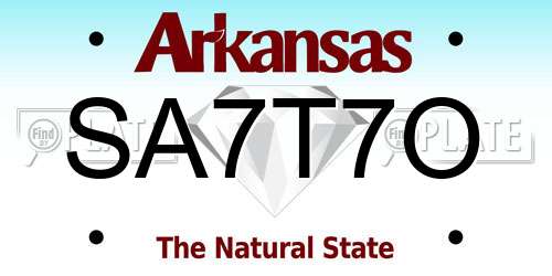 SA7T7O Arkansas License Plate