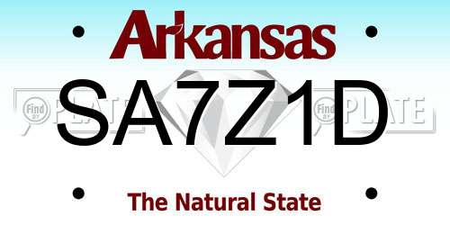 SA7Z1D Arkansas License Plate