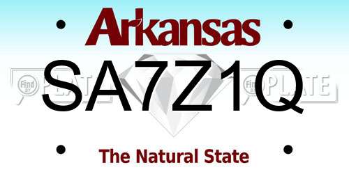 SA7Z1Q Arkansas License Plate