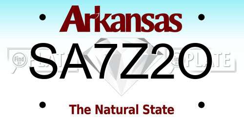 SA7Z2O Arkansas License Plate