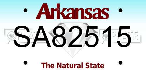 SA82515 Arkansas License Plate