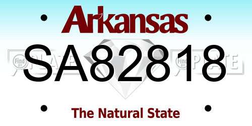 SA82818 Arkansas License Plate
