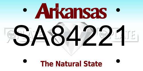 SA84221 Arkansas License Plate