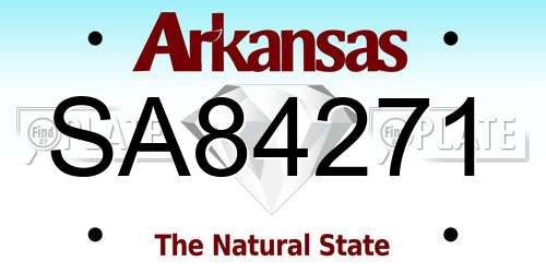 SA84271 Arkansas License Plate