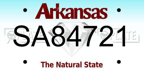 SA84721 Arkansas License Plate