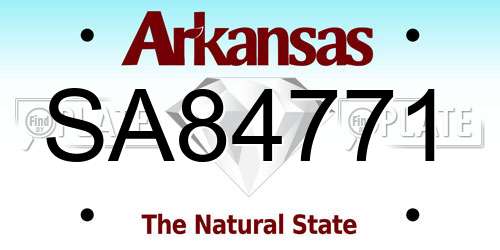 SA84771 Arkansas License Plate