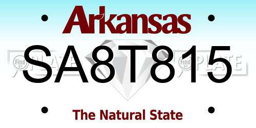 SA8T815 Arkansas License Plate