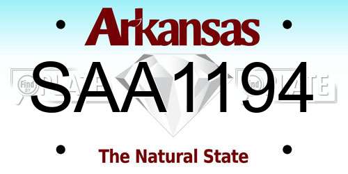 SAA1194 Arkansas License Plate