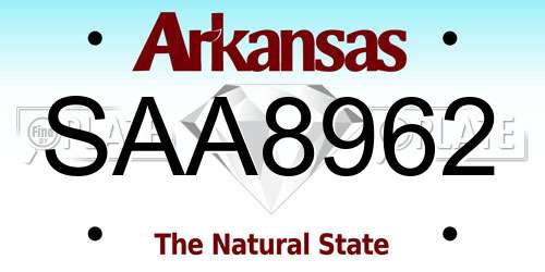 SAA8962 Arkansas License Plate