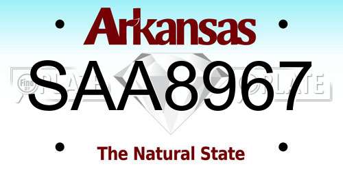 SAA8967 Arkansas License Plate