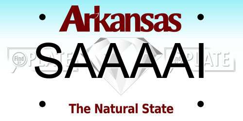 SAAAAI Arkansas License Plate