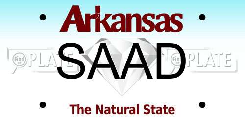 SAAD Arkansas License Plate