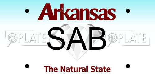 SAB Arkansas License Plate