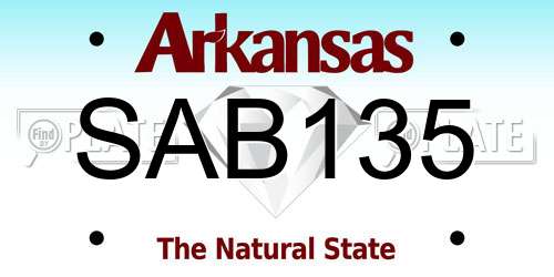 SAB135 Arkansas License Plate