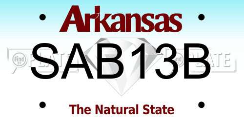SAB13B Arkansas License Plate