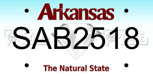 SAB2518 Arkansas License Plate