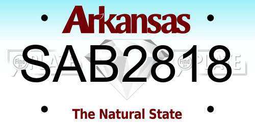 SAB2818 Arkansas License Plate