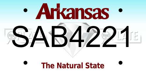 SAB4221 Arkansas License Plate