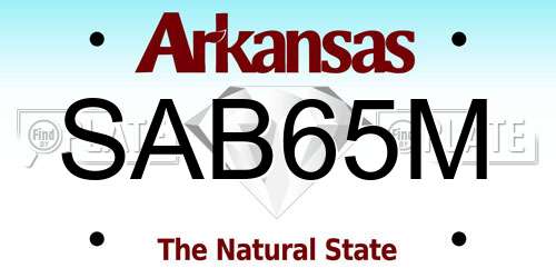 SAB65M Arkansas License Plate